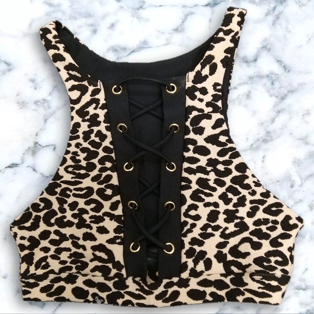 B Fit By Beach Bunny Cheatah Sports Bra
